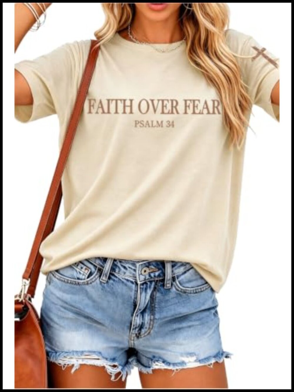 Women's Christian Faith T-Shirt Cross Graphic Crew Neck Short Sleeve Tee